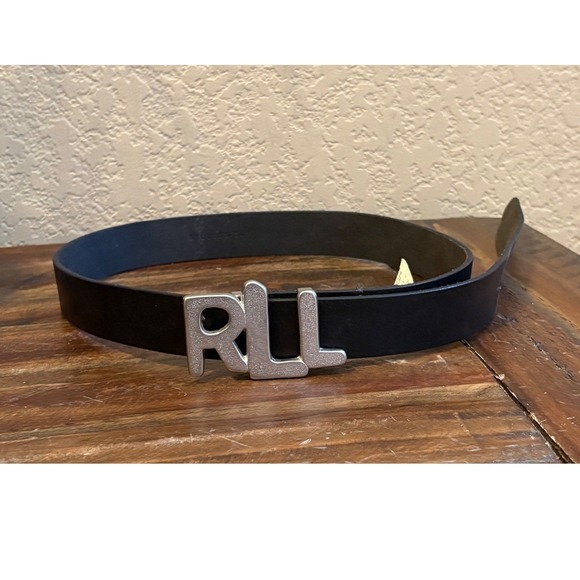 Lauren Ralph Lauren Accessories - Lauren Ralph Lauren RL Logo Belt Black Genuine Leather XL New
